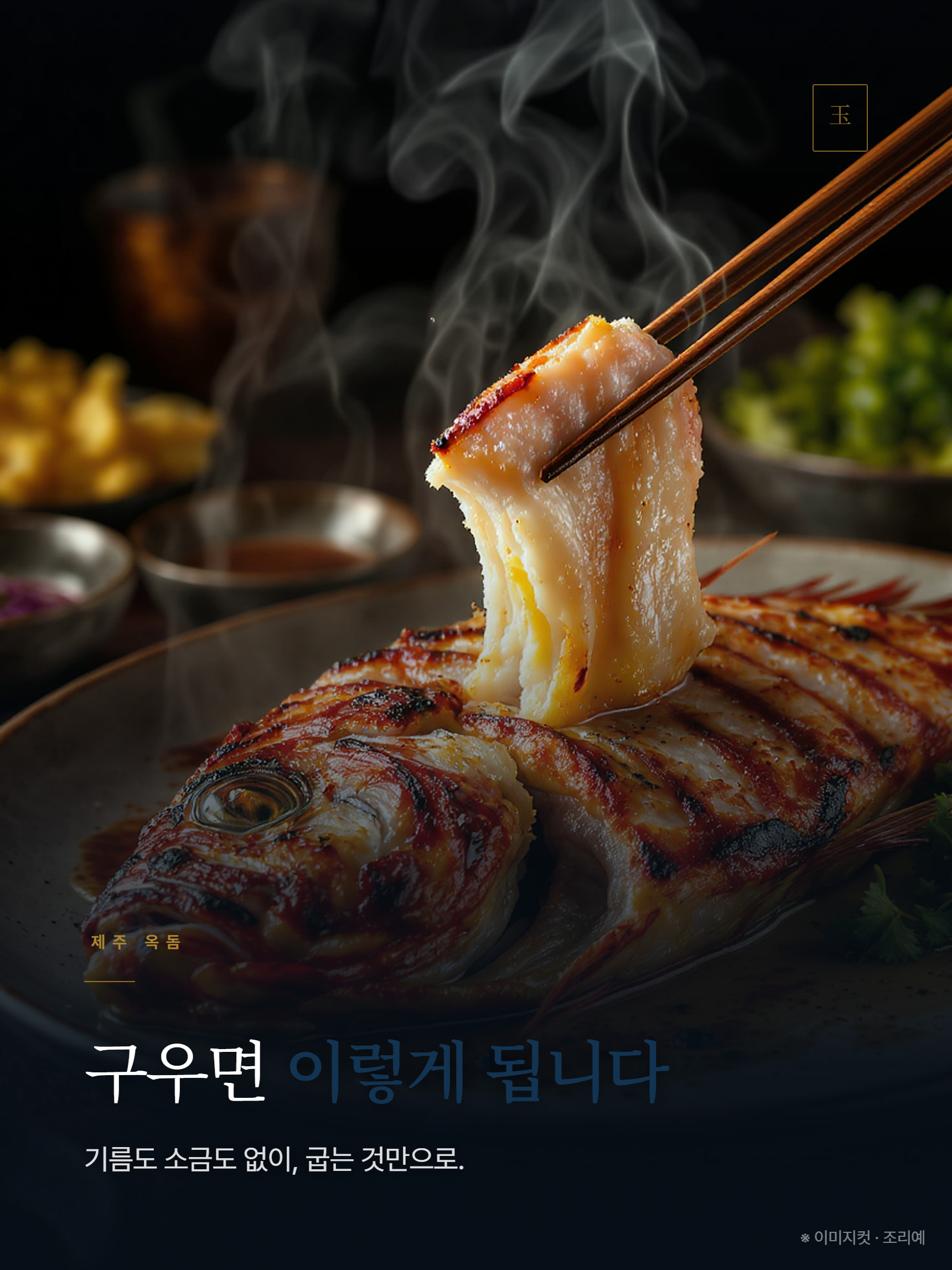 노릇하게 구운 옥돔의 살결, 조리 예시